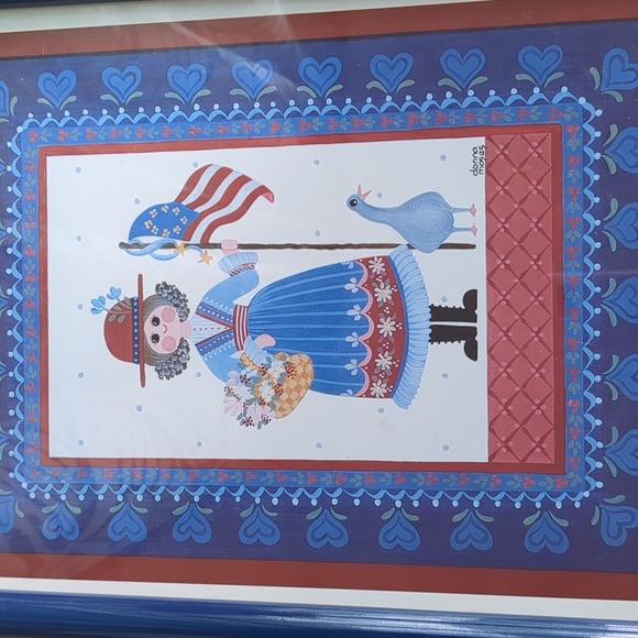 Patriotic Folk Art Numbered 81/750 Signed by Donna Moses - Picture 4 of 9